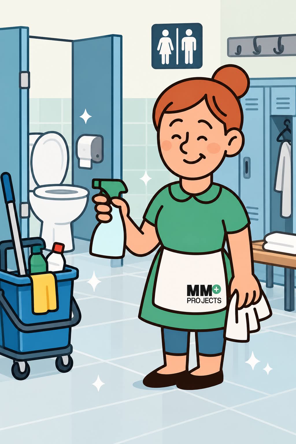Toiletpersoneel van MM Projects